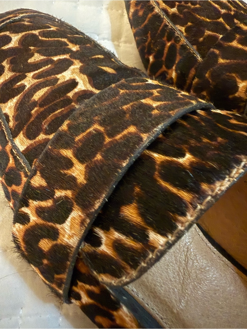 Halogen Leopard Print Slip-On Loafers in Brown/Black size 7 - Picture 3 of 8